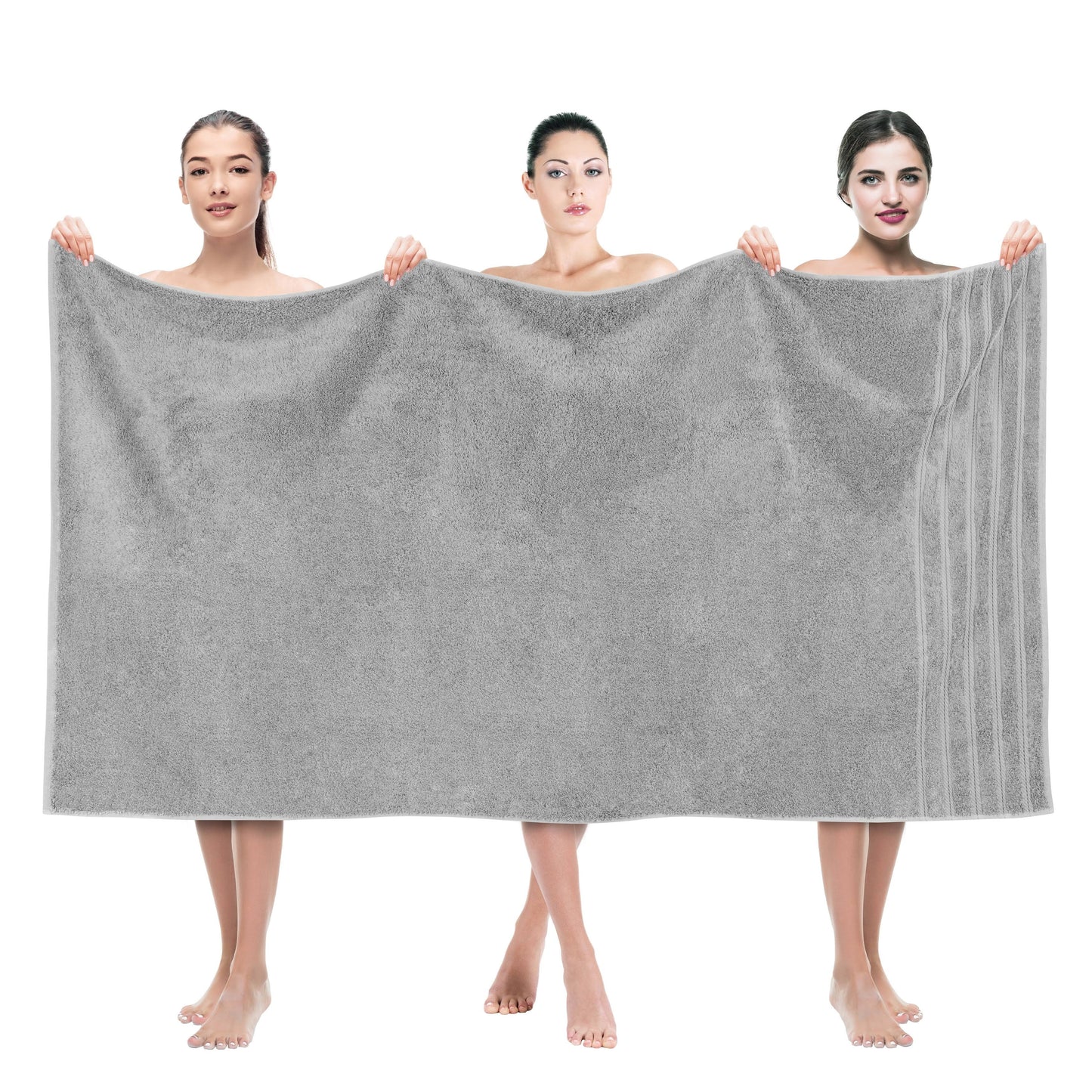 American Soft Linen 35 x 70 in. 100% Turkish Cotton Bath Towel Sheets, Rockridge Grey - Product image 1