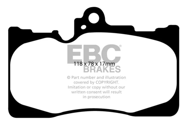 EBC Ultimax2 Low Dust Street - Front Ultimax 2 Pad PN UD1118