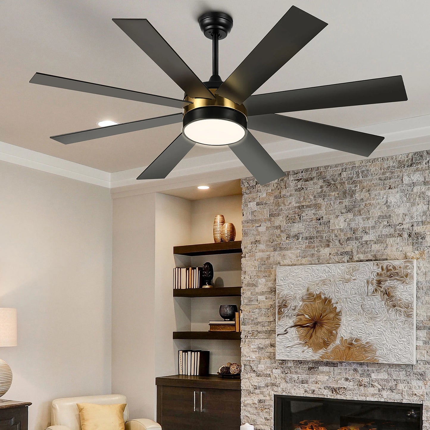 Dextrus 60 in Modern LED Outdoor/ Indoor Ceiling Fan with Remote Control - Product image 5