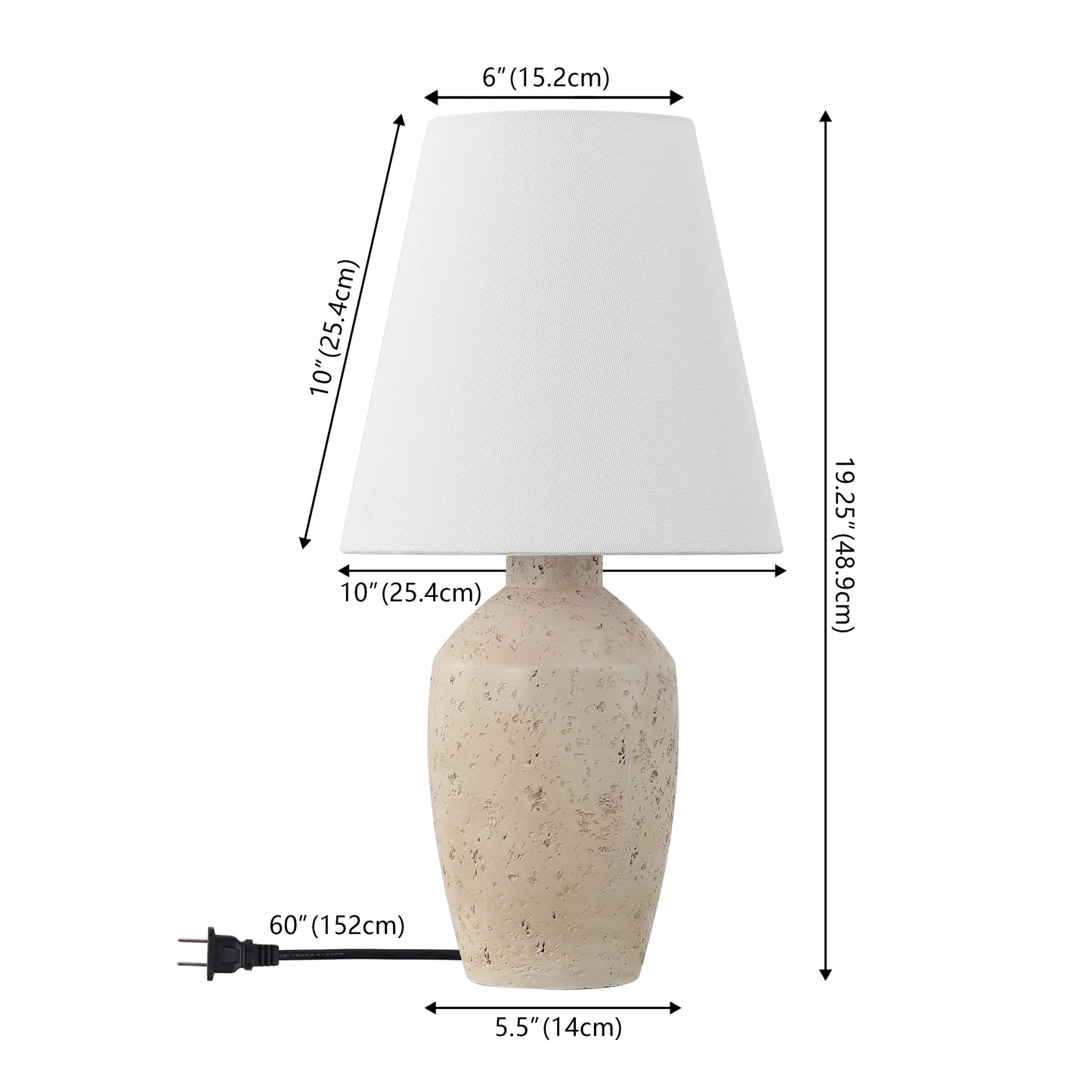 JONATHAN Y Xander 19.5" Minimalist Scandinavian Concrete Effect Resin/Iron Ginger Jar LED Table Lamp - Product image 8