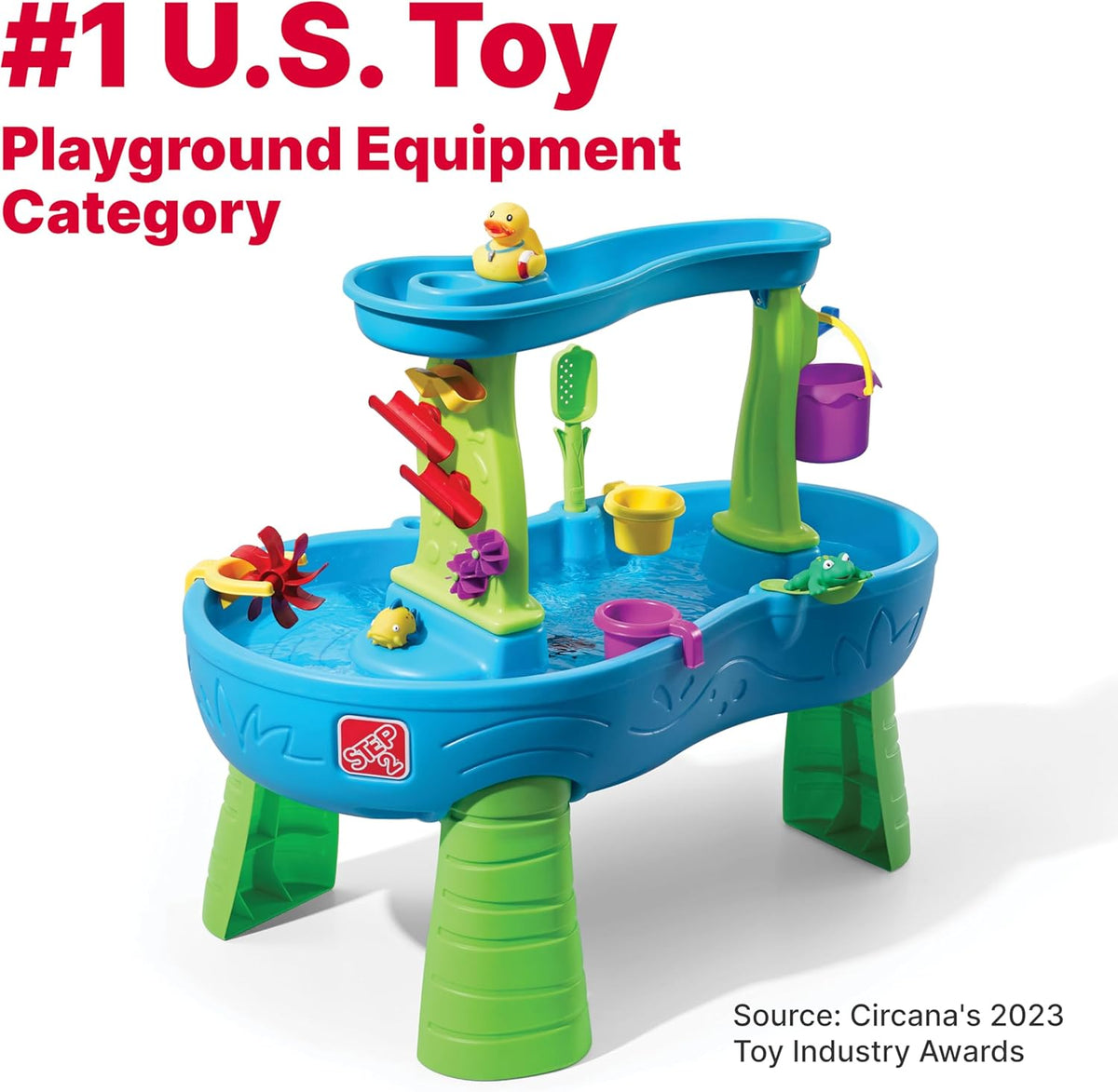 Rain Shower Splash Water Table with 13 Accessories - Blue & Green | Water games table | Activity Table for the Garden, Water Activity Table | Outdoor water table