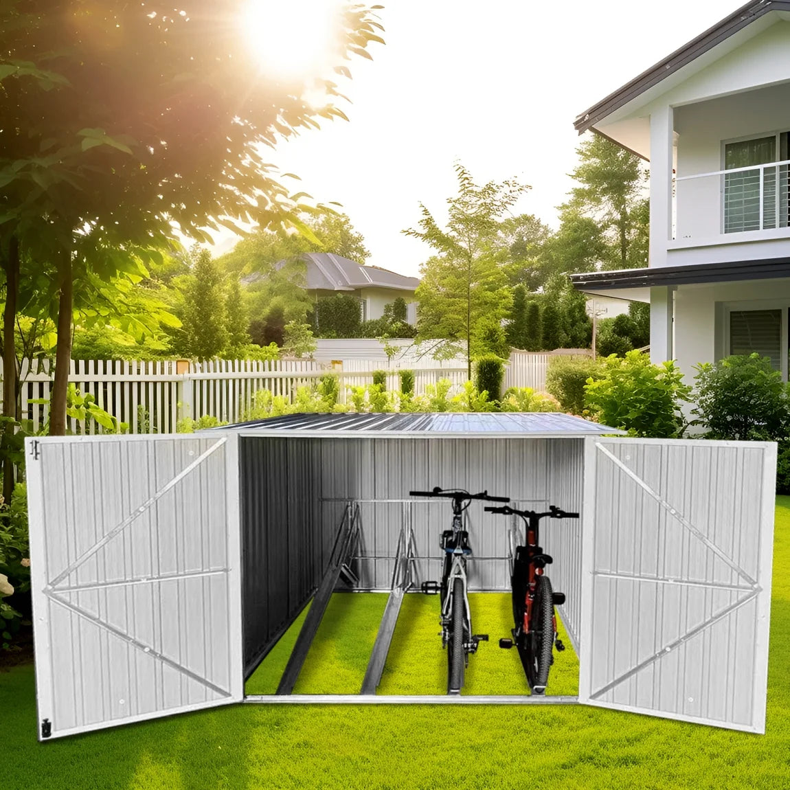 6.3' x 6.1' Outdoor Storage Shed Clearance, Metal Outdoor Storage Cabinet with Double Lockable Doors - Product image 7