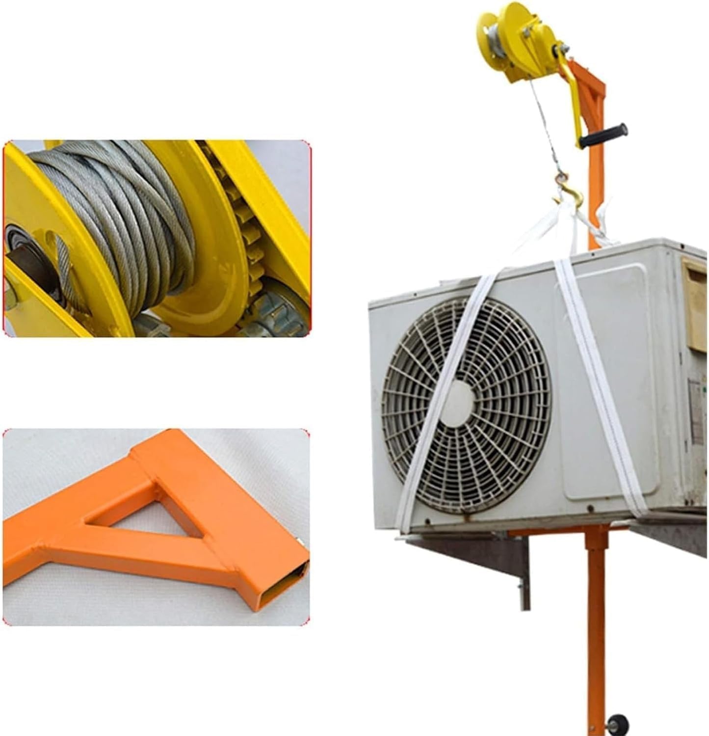 External Air Conditioning Machine Installation Small Crane Installation Suspension Crank Lifting Bracket Hand Crank Air Conditioning Lifting Tool,20M