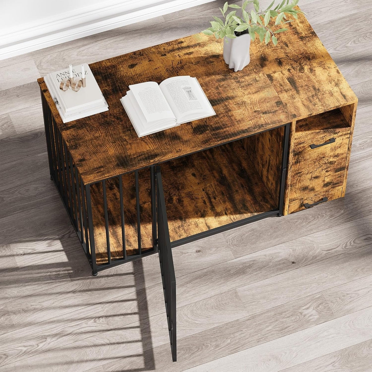 AECOJOY Dog Crate Furniture with Storage Cabinet, 36 Inch Wooden & Steel Decorative Indoor Kennel - Product image 8