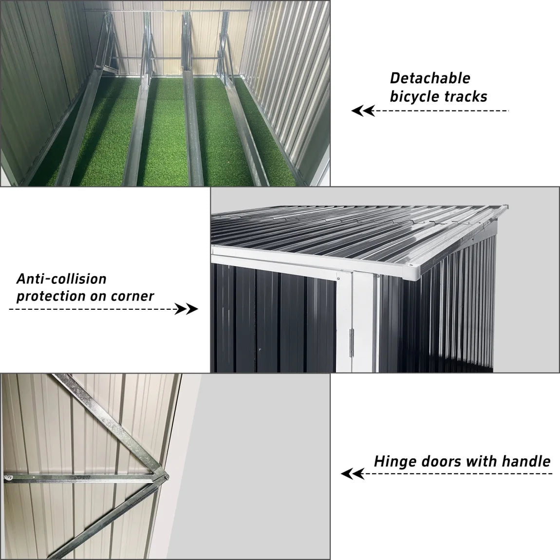 6.3' x 6.1' Outdoor Storage Shed Clearance, Metal Outdoor Storage Cabinet with Double Lockable Doors - Product image 2
