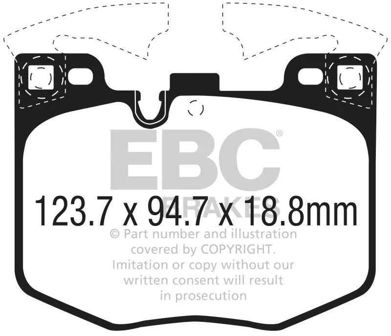 EBC Ultimax2 Low Dust Street - Front Ultimax 2 Pad PN UD1867