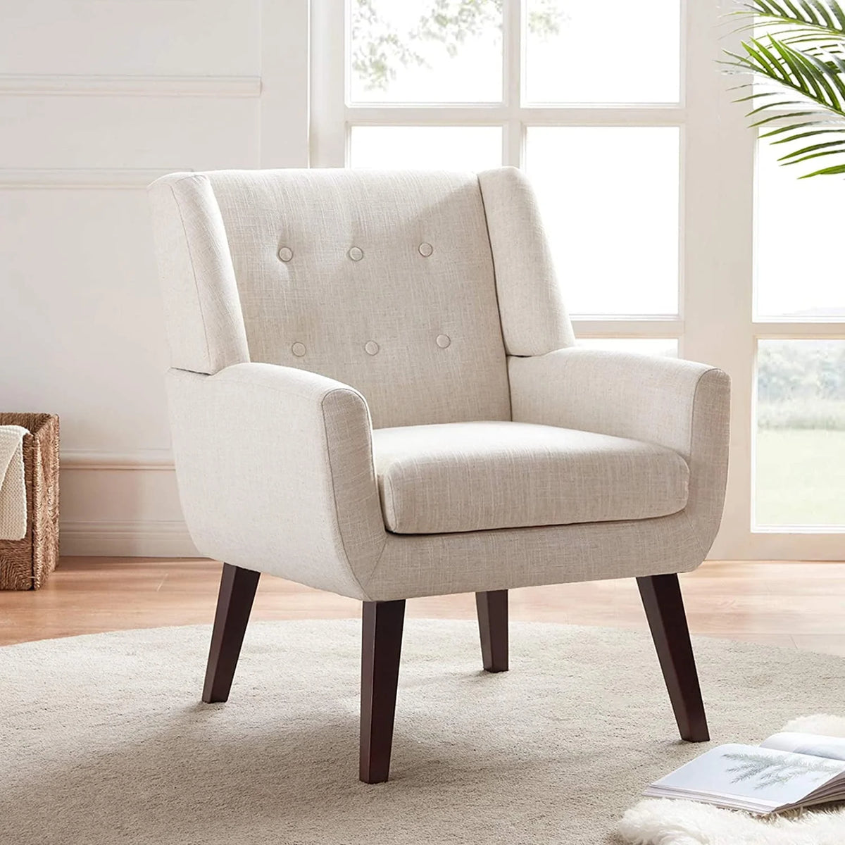 HUIMO Accent Chair, Button - Tufted Upholstered Living Room Chairs - Product image 1
