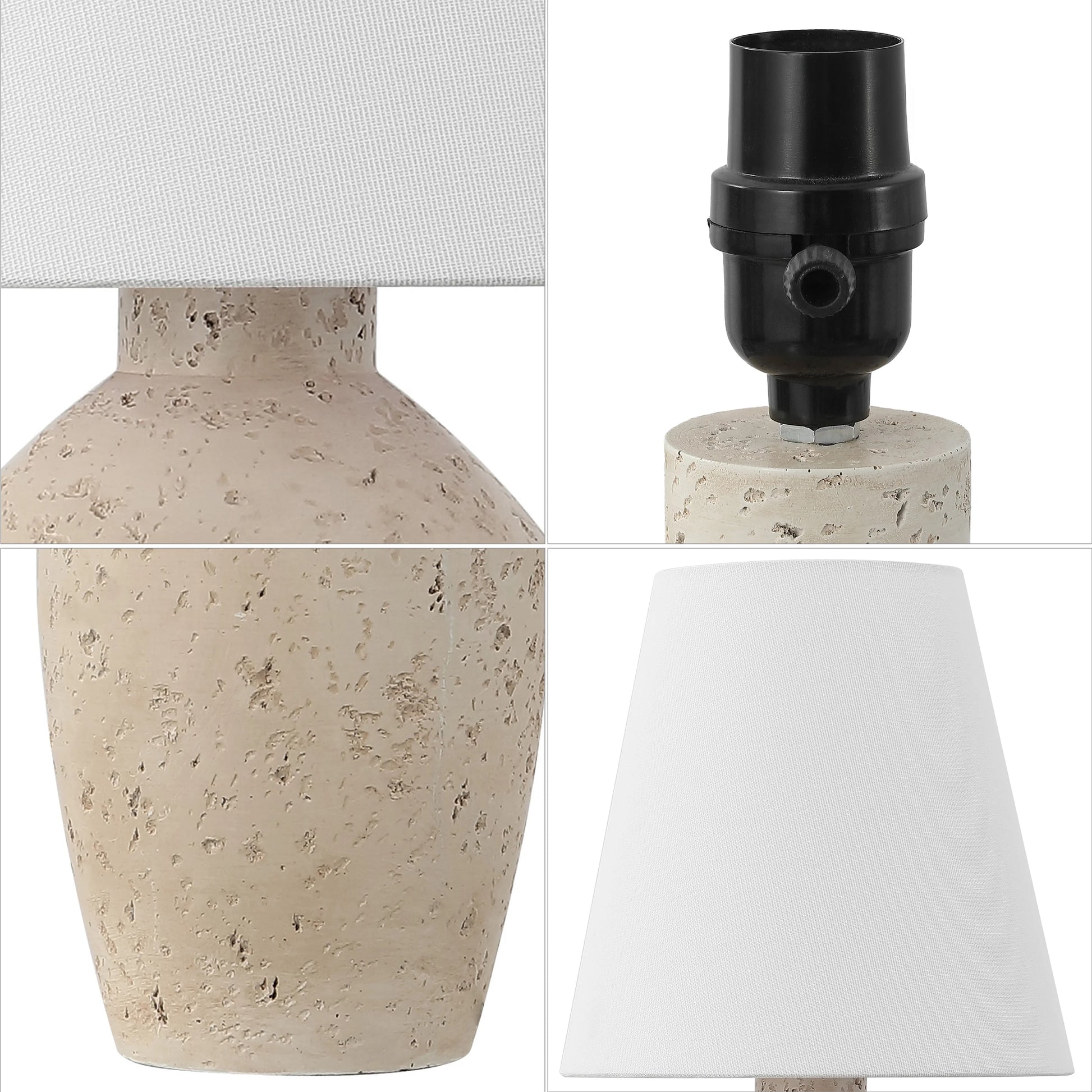 JONATHAN Y Xander 19.5" Minimalist Scandinavian Concrete Effect Resin/Iron Ginger Jar LED Table Lamp - Product image 10