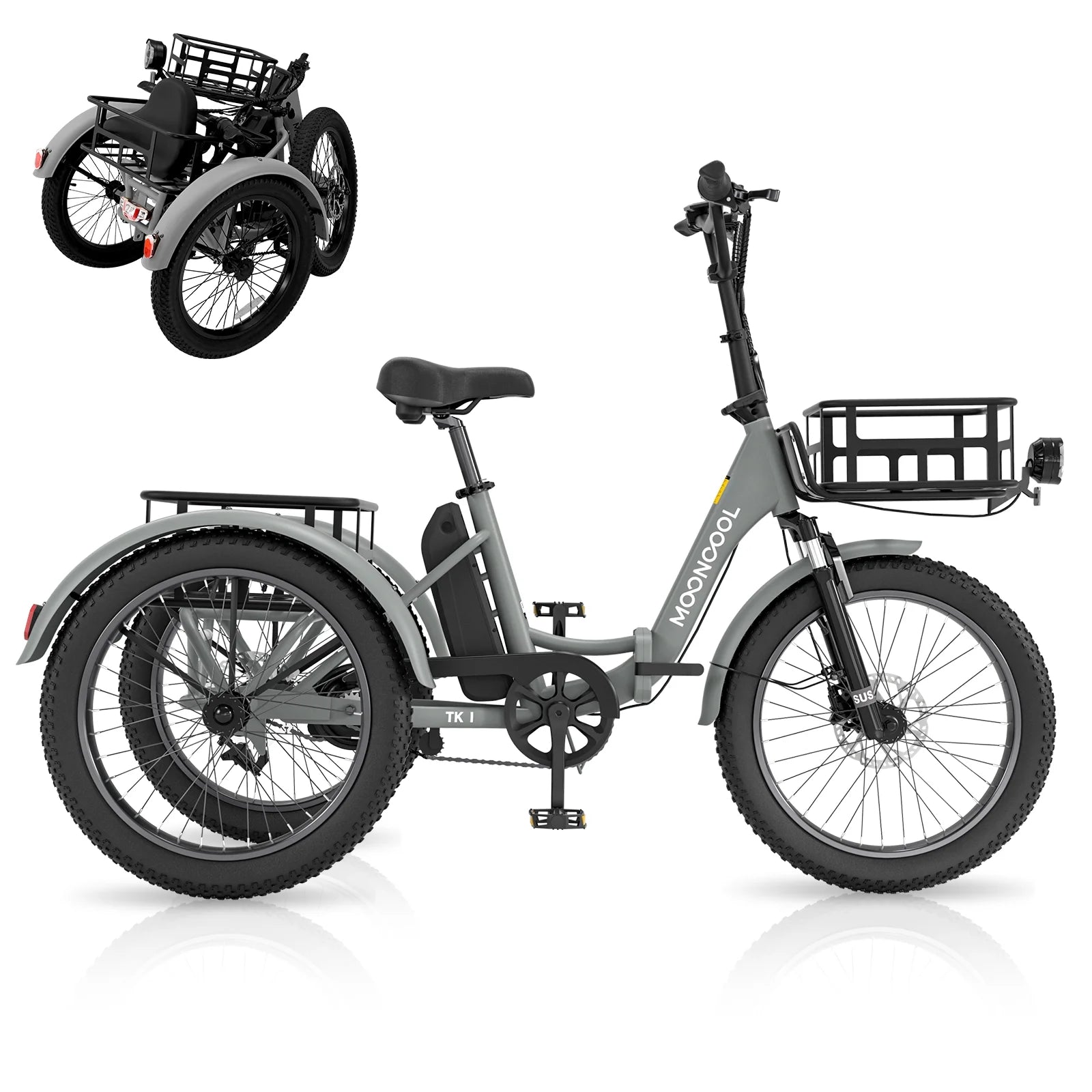 ABORON 3.0 Fat Tire Electric Trike for Senior Foldable E - Bike, 500W Motorized Tricycle Adult 20" Folding - Product image 62