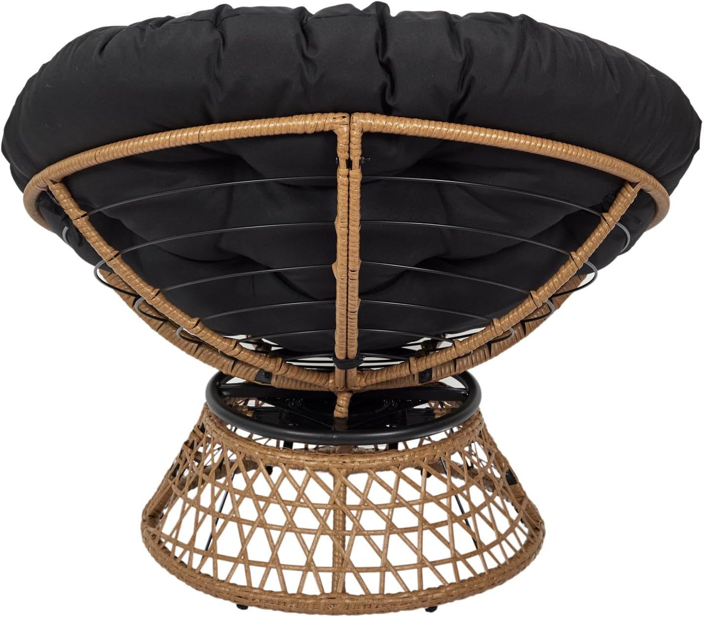 HOME DECO FACTORY, Outdoor Swivel Armchair, Round Relax Chair, 1 Seater 360° Swivel, Thick Comfortable Cushion Included, Garden Furniture for Balcony Terrace Garden Furniture