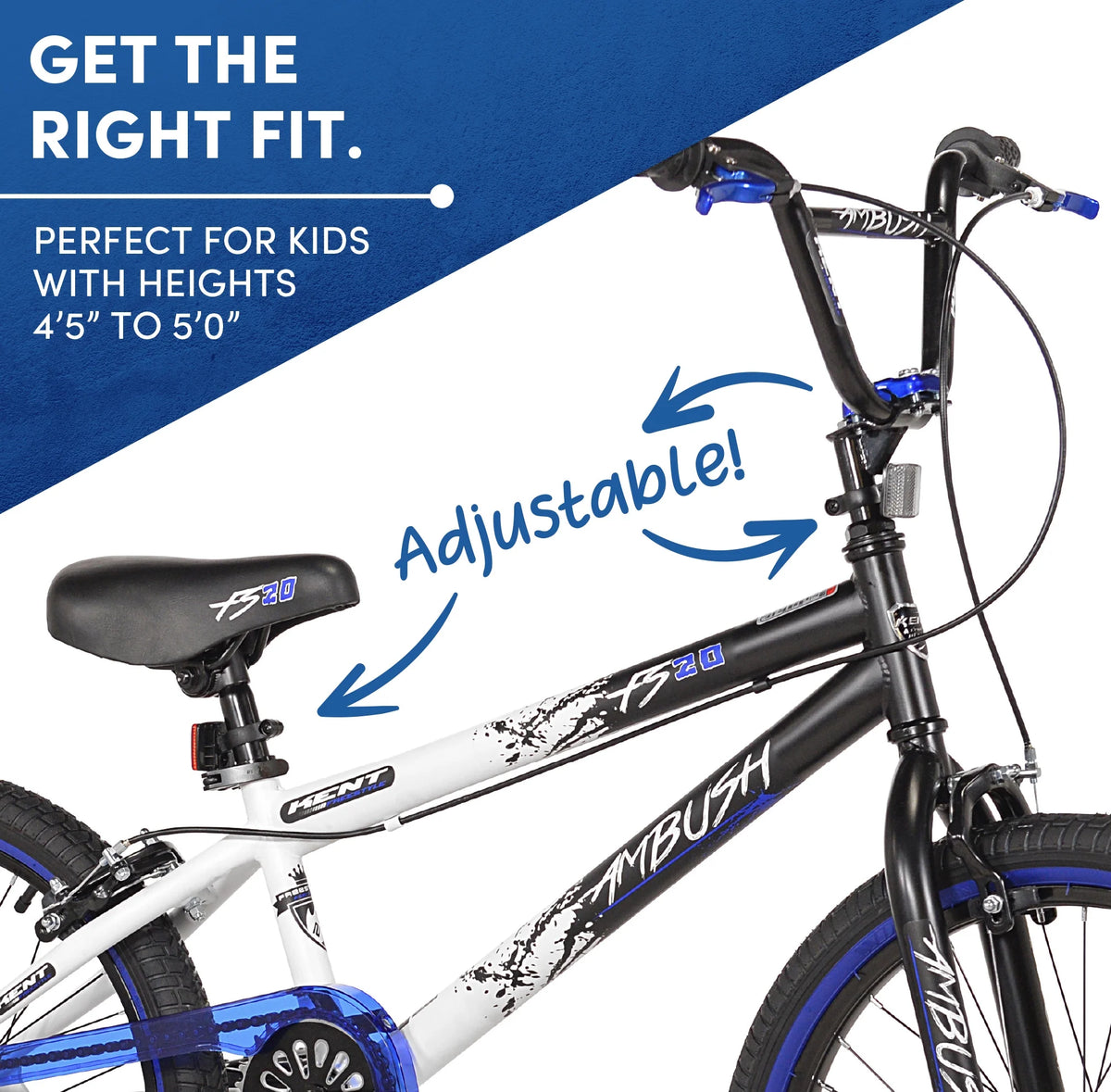 Bicycles 20" Boy'S Ambush BMX Bike, Black/Blue - Product image 4