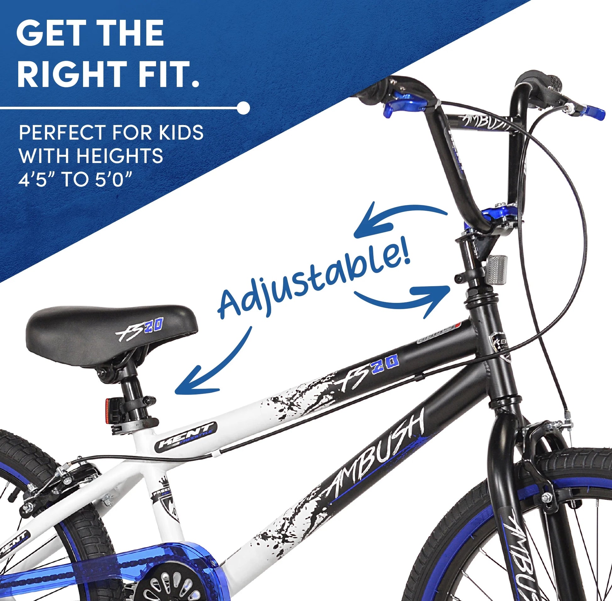 Bicycles 20" Boy'S Ambush BMX Bike, Black/Blue - Product image 4