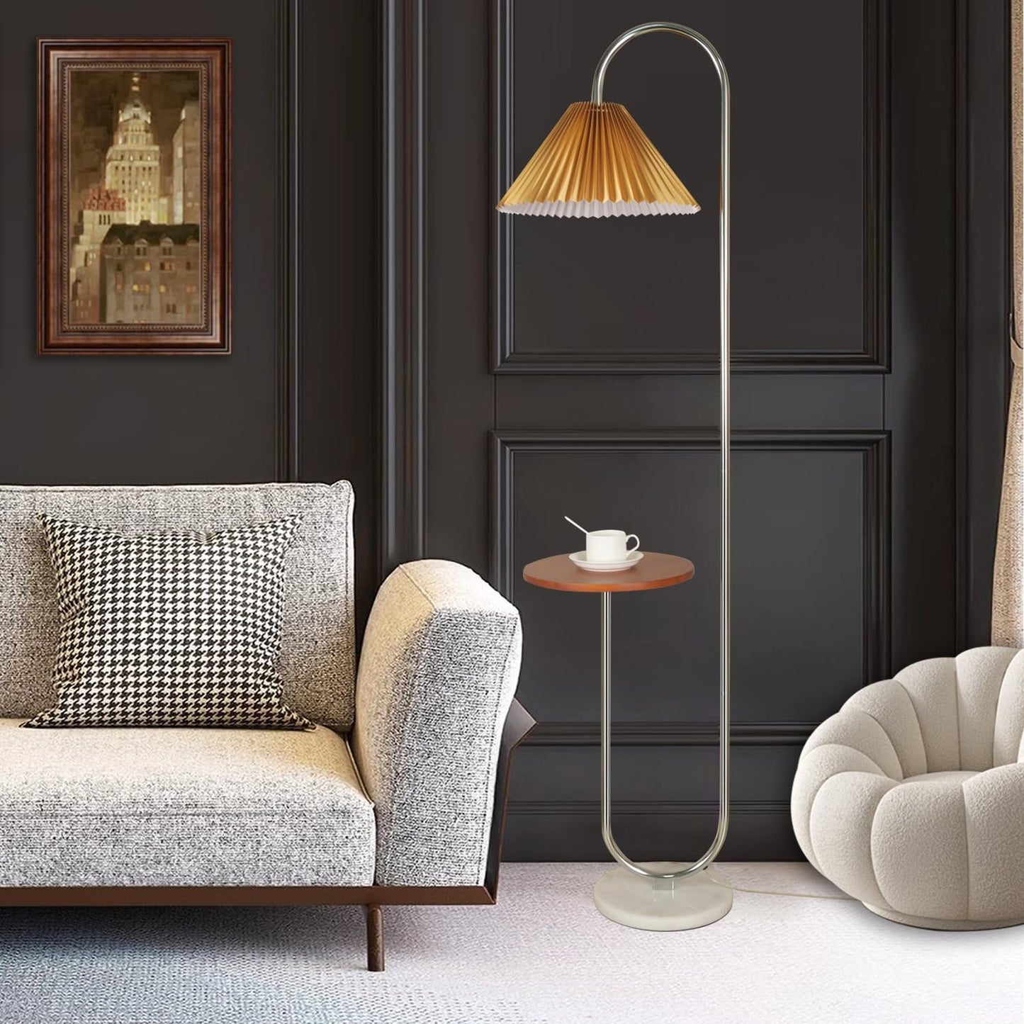 Modern Elegant with Tray Floor Lamp for Office Cafe Den Living Room Bedroom - Product image 17