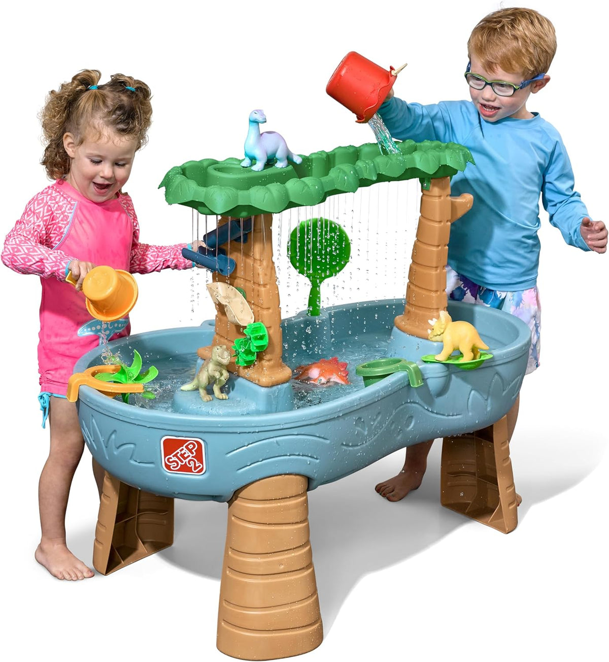 Rain Shower Splash Water Table with 13 Accessories - Blue & Green | Water games table | Activity Table for the Garden, Water Activity Table | Outdoor water table