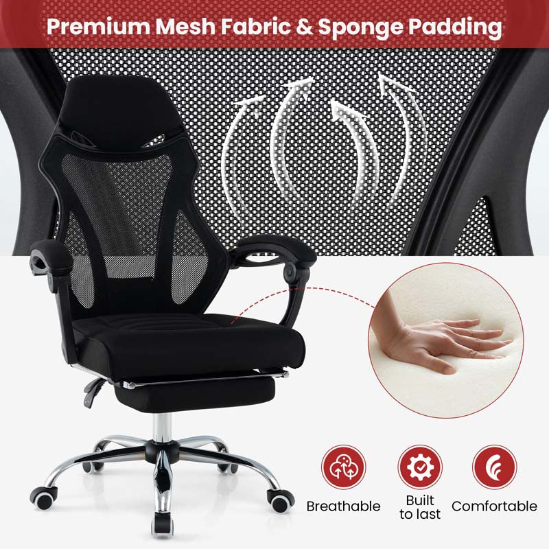 Mesh Office Chair Ergonomic Desk Chair with Footrest and Tilting Backrest - Product image 8