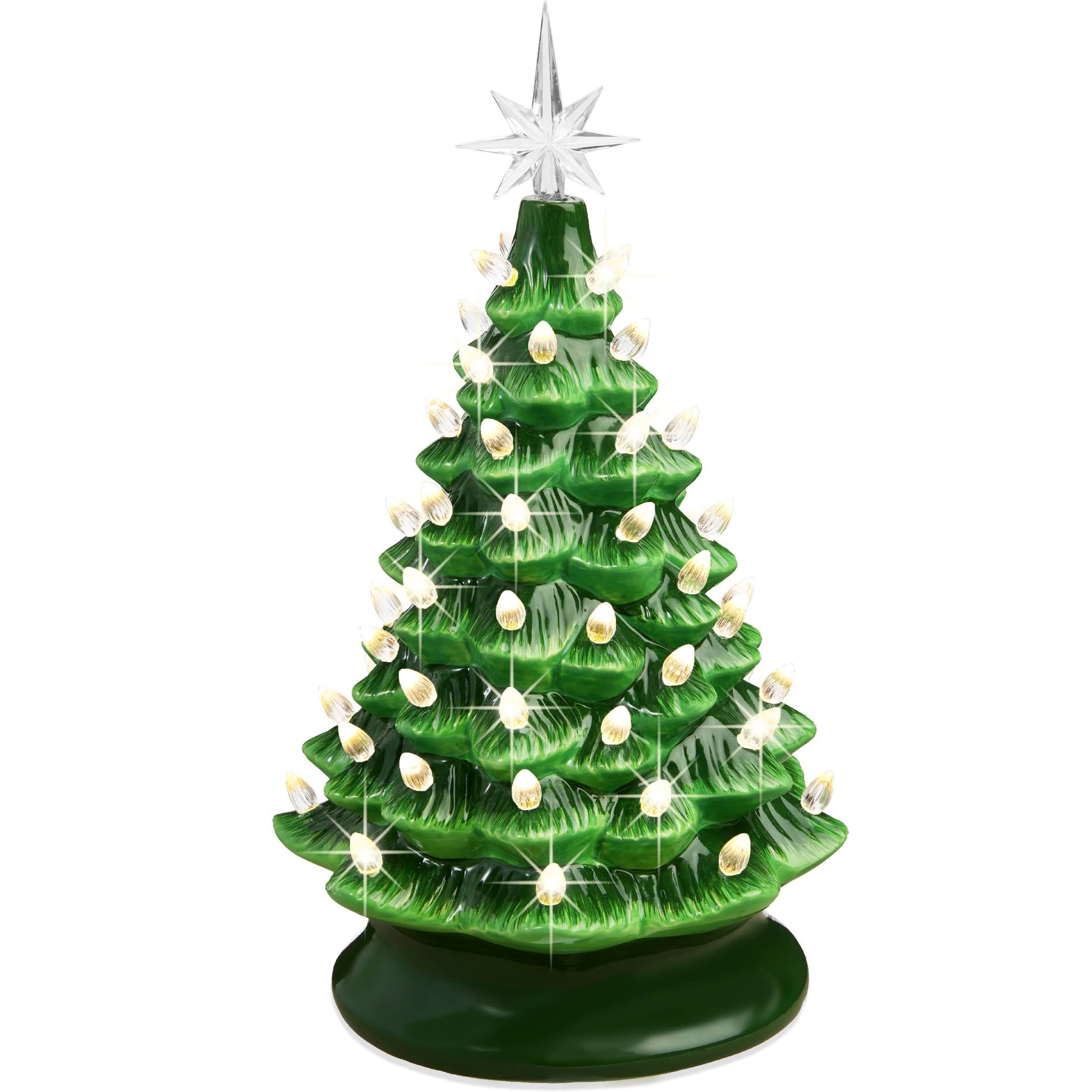 Best Choice Products 15in Ceramic Christmas Tree, Pre-Lit Hand-Painted Holiday Decor w/ 64 Lights - Product image 1