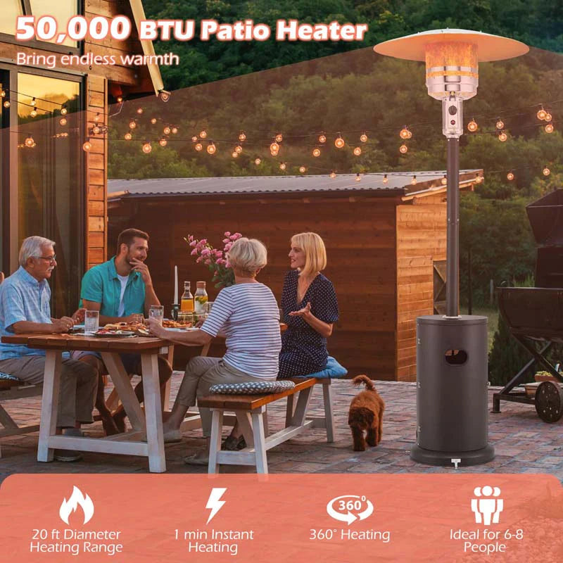 50, 000 BTU Propane Outdoor Heater, Round Patio Heater with Stainless Steel Burner, Tip-Over - Product image 3
