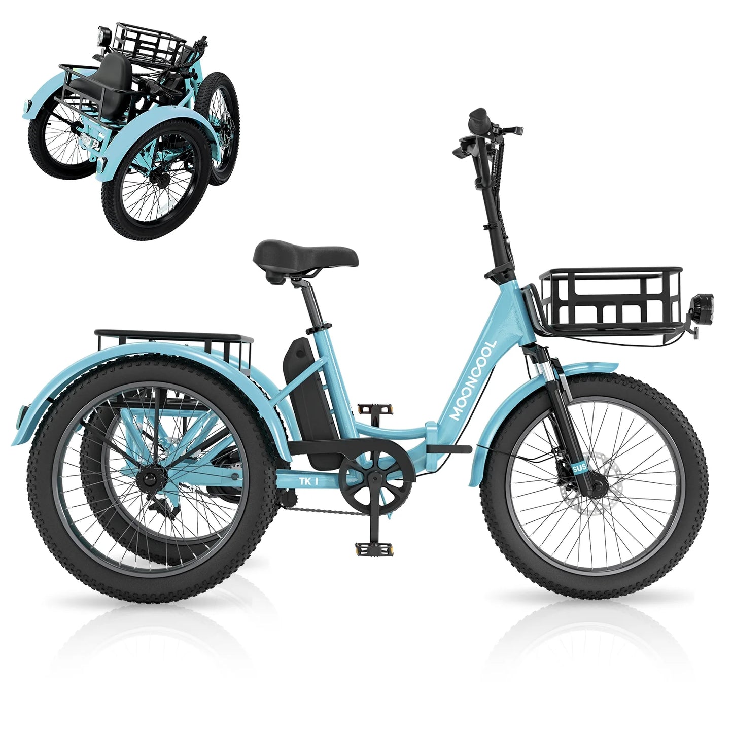 ABORON 3.0 Fat Tire Electric Trike for Senior Foldable E - Bike, 500W Motorized Tricycle Adult 20" Folding - Product image 74