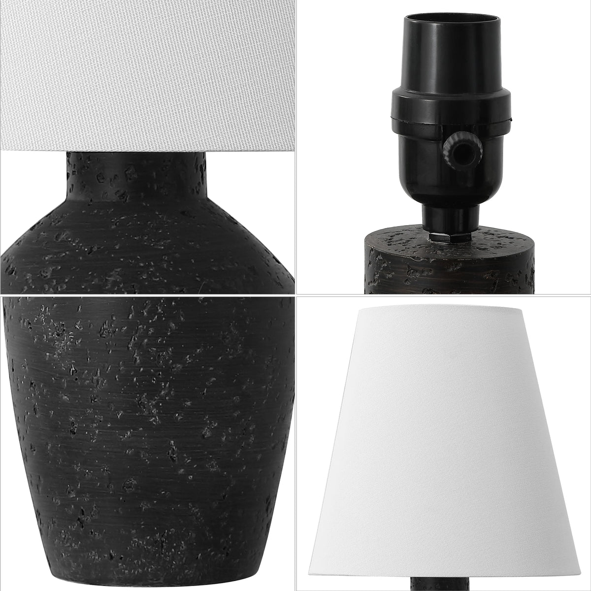 JONATHAN Y Xander 19.5" Minimalist Scandinavian Concrete Effect Resin/Iron Ginger Jar LED Table Lamp - Product image 6
