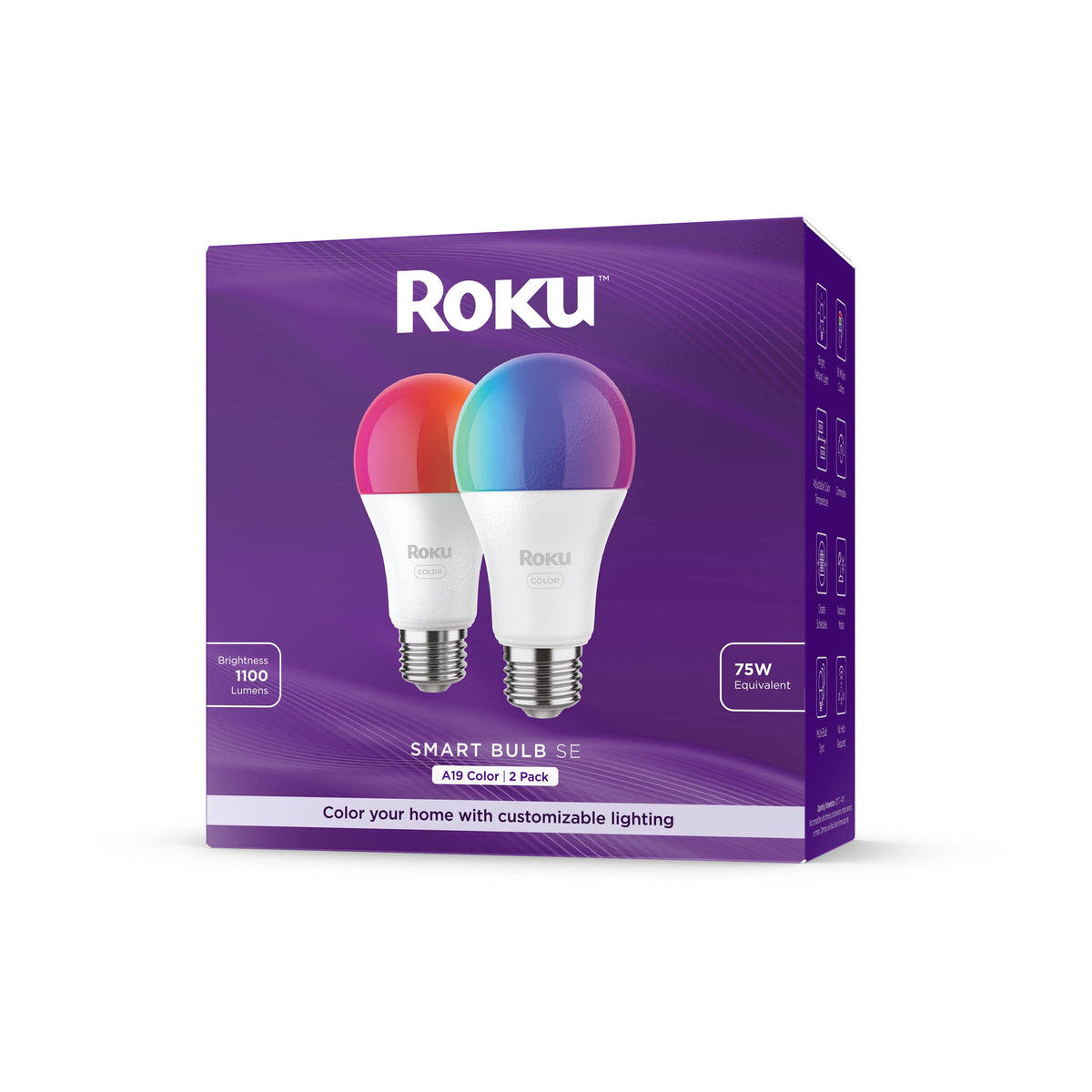 Roku Smart Home Smart Bulb SE (color) 2-Pack with 16 Million Color Options - 12 Watts - Product image 1