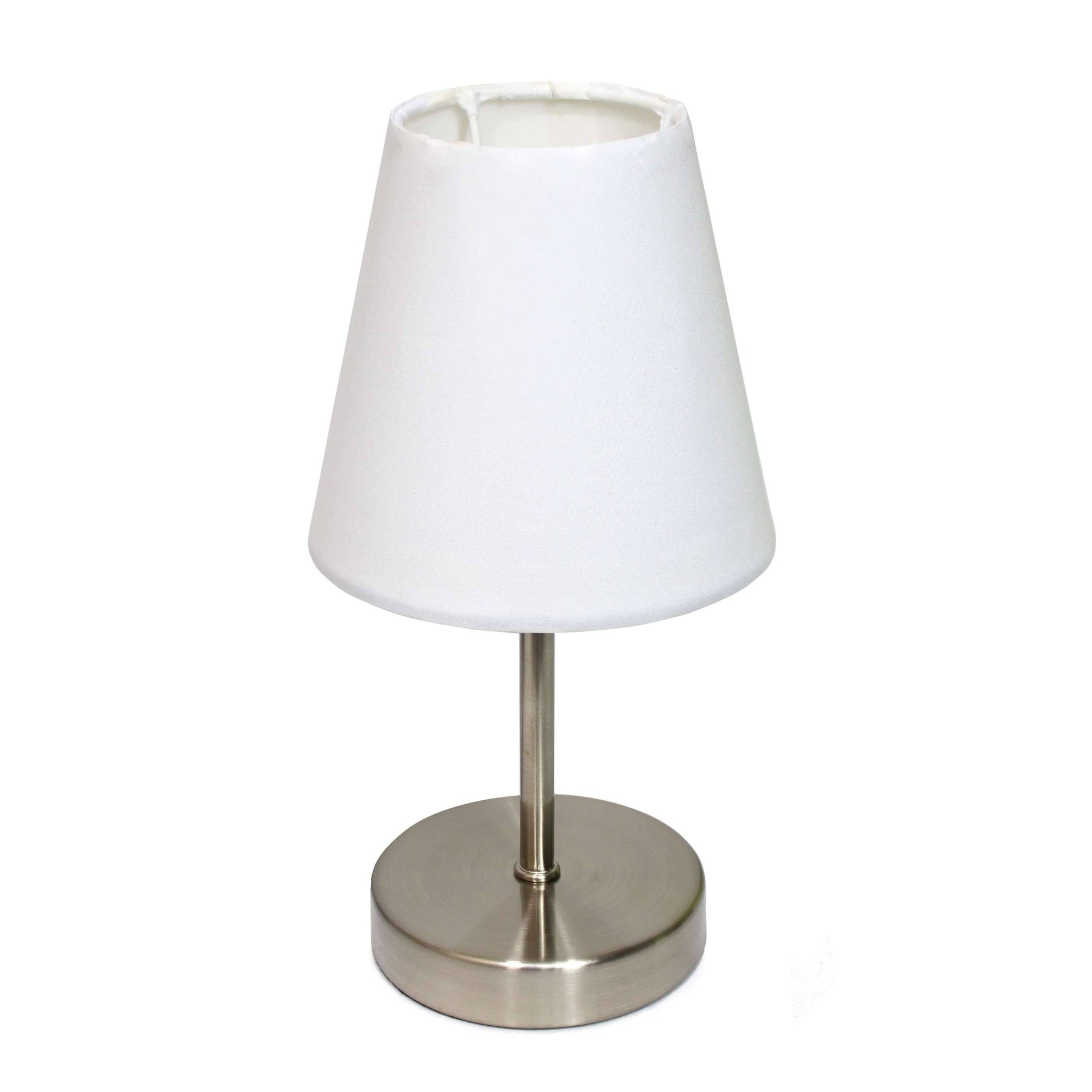 Simple Designs LT2013-WHT Nickel Table Lamp - White Shade - Product image 1