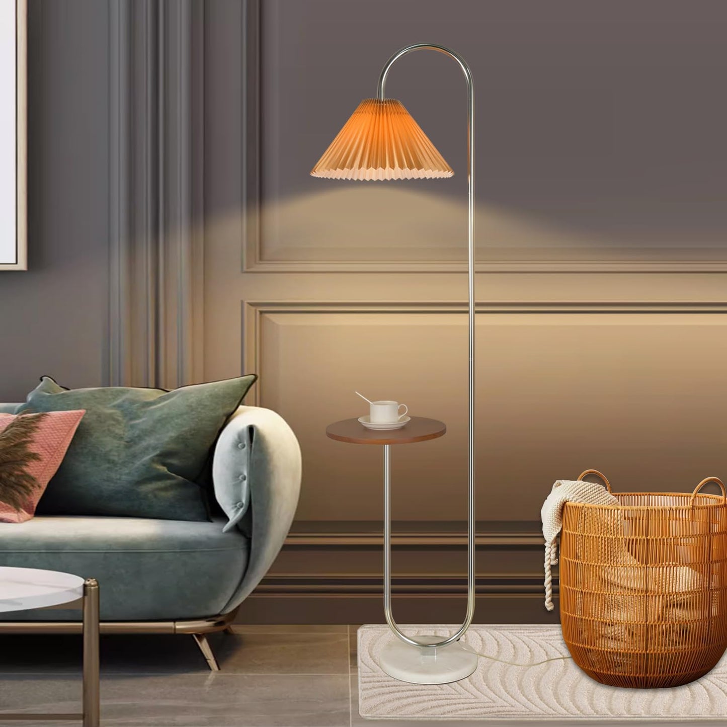 Modern Elegant with Tray Floor Lamp for Office Cafe Den Living Room Bedroom - Product image 16